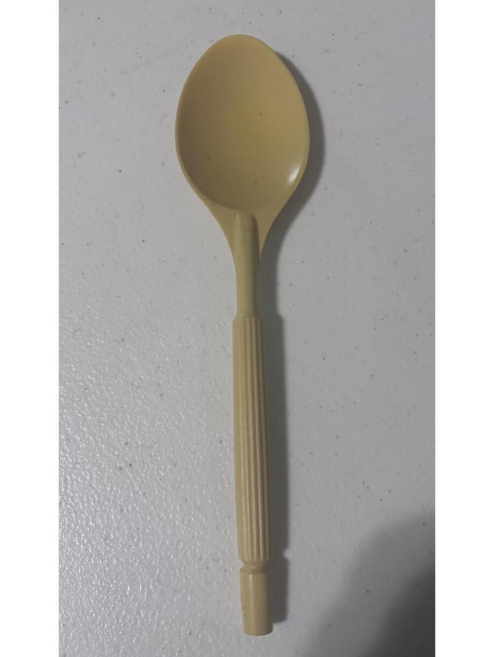 Vintage Retro Melamine Spoon Ribbed Handle 9”